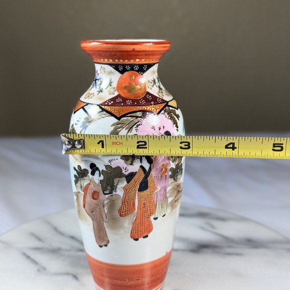 Antique Japanese Kutani Porcelain Vase Chinoiserie - Picture 9 of 12
